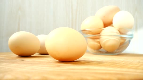 Huevo Giratorio Disparos Huevos Pollo — Vídeo de stock