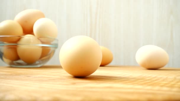 Turning Egg Shooting Chicken Eggs — Stock Video