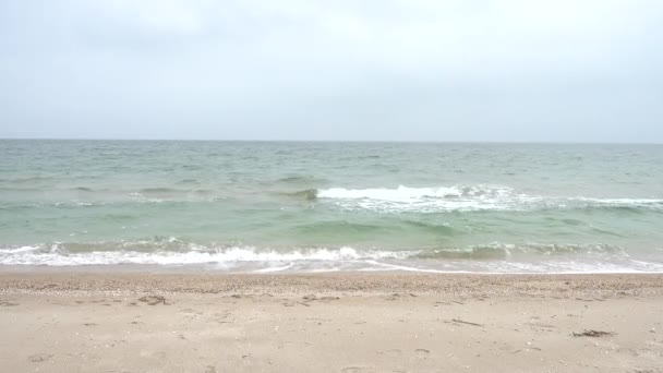 Girl Walks Beach Shooting Beach — Stock Video