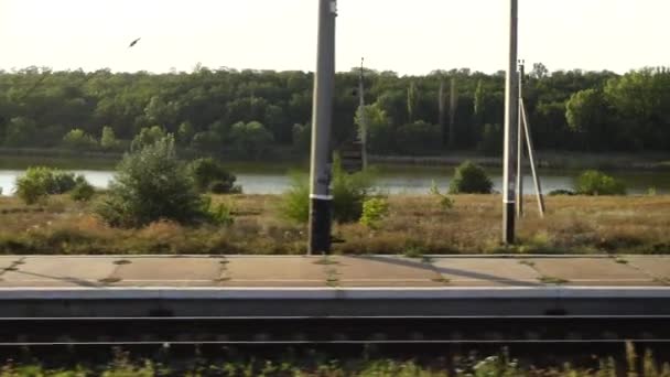 火车站 运动中的射击 — 图库视频影像