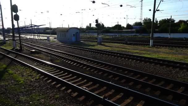 Railway Station Shooting Movement — Stock Video