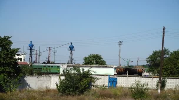 Eisenbahntanks Bahnhof Schießen Der Bewegung — Stockvideo