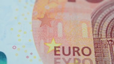 Euro banknotu. Para vuruşu.