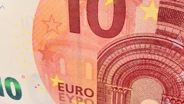 Currency Euro Shooting Macro Shooting Money — Stock Video