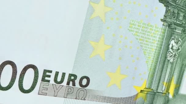 Währung Euro Aufnahme Von Makro Schießen Auf Geld — Stockvideo