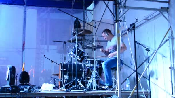 Konzert Der Gruppe New Level Ukraine Berdjansk Auftritt Des Rock — Stockvideo