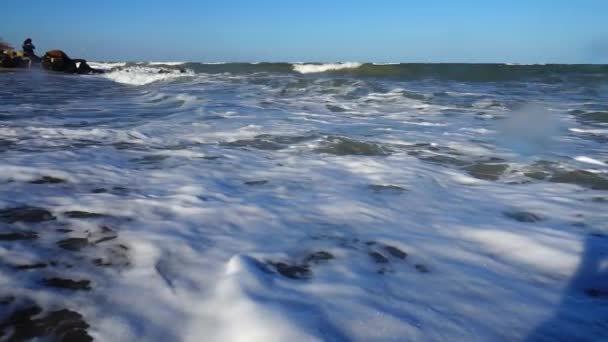Mořská Vlna Zpomal Natáčení Mořské Vlny — Stock video