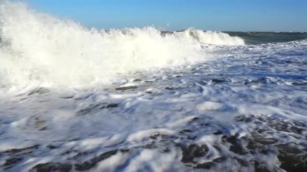 Onda Mar Movimento Lento Tiro Uma Onda Mar — Vídeo de Stock