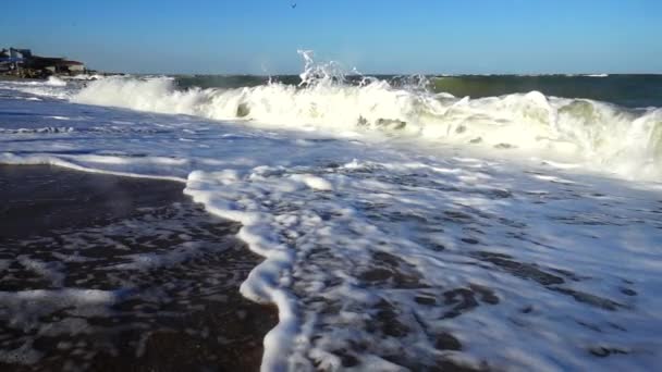 Ola Marina Cámara Lenta Rodaje Una Ola Mar — Vídeo de stock