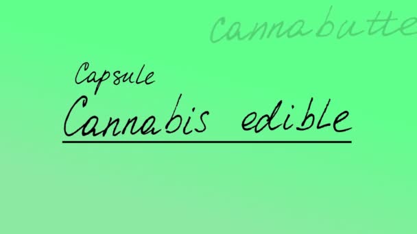 Cannabis Eetbaar Animatie Marihuana — Stockvideo