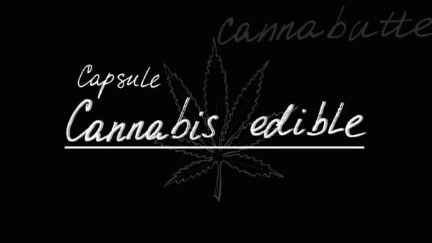 Cannabis Eetbaar Animatie Marihuana — Stockvideo