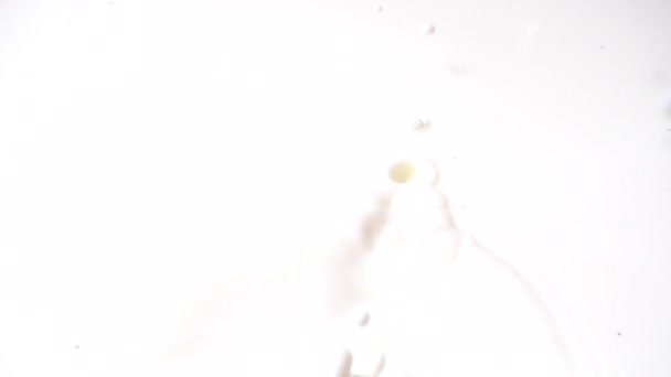 Падіння Полуниці Молоці Повільний Рух Стрілянина Фруктів Повільний Рух — стокове відео