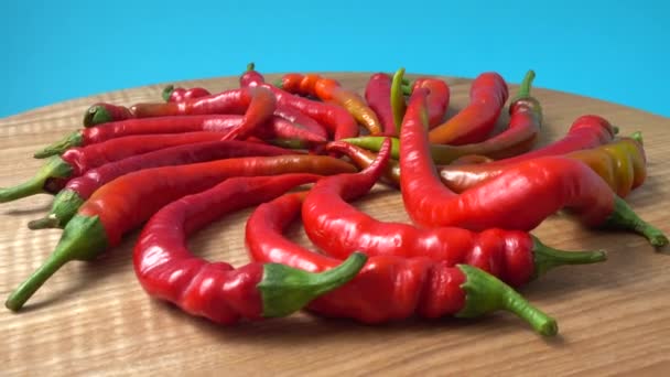 Red Chilli Pepper Shooting Movement Shooting Kitchen — Stock Video