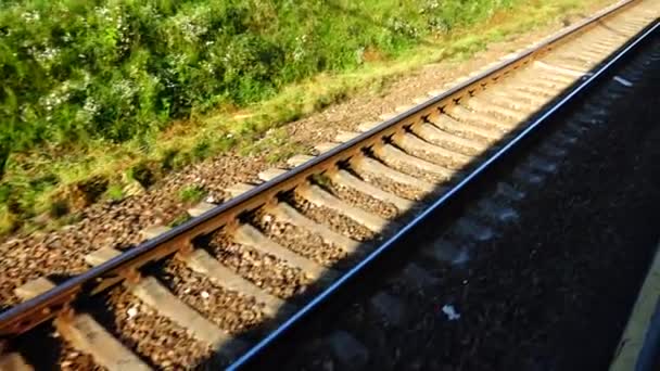 Σιδηροδρομικές Γραμμές Σκοποβολή Στο Κίνημα — Αρχείο Βίντεο