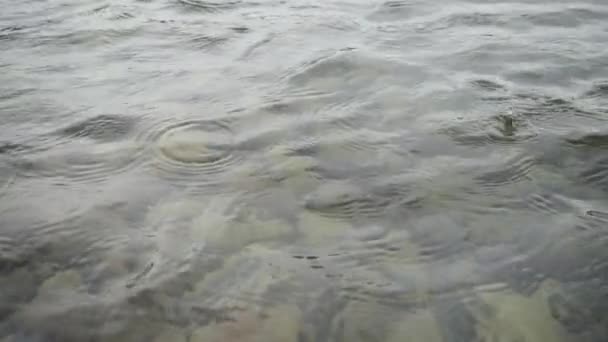 Pluie Sur Rivière Montagne Mouvement Lent — Video