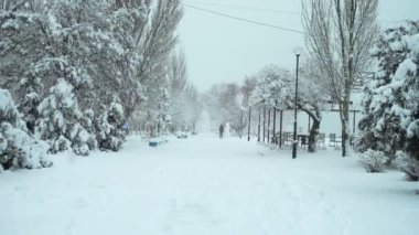 Kışın şehir. Öğleden sonra çekim var. Kışın çekim..