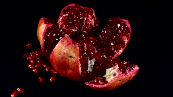 Pomegranate Black Background — Stock Video