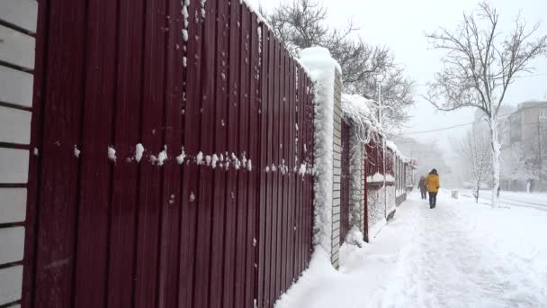 Ciudad Invierno Disparos Por Tarde — Vídeos de Stock