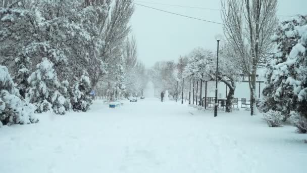 Ciudad Invierno Disparando Por Tarde Disparos Invierno — Vídeos de Stock