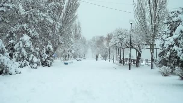 Город Зимой Съемки Второй Половине Дня Стрельба Зимой — стоковое видео