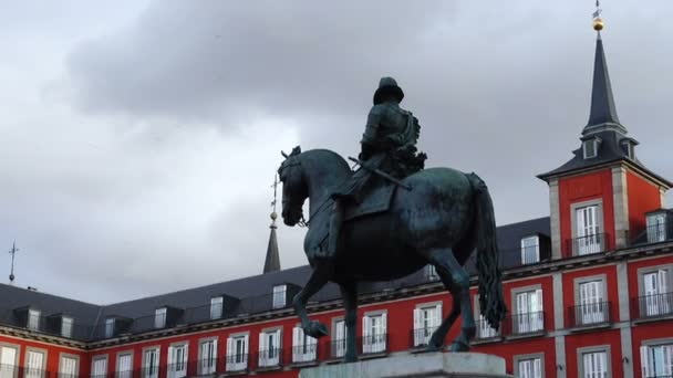 Plaza Mayor Madrid España Plaza Mayor Una Las Plazas Centrales — Vídeo de stock