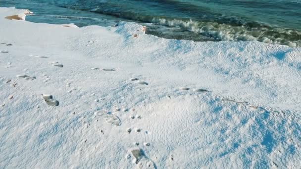 Mare Inverno Riprese Sulla Spiaggia Riprese Gennaio — Video Stock