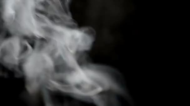 Smoke Fire Puffs Black Background — Stock Video