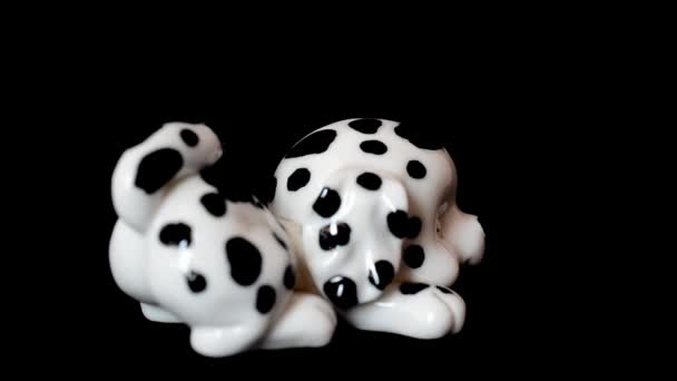 Tiro Cão Dalmatian Tiro Uma Estatueta — Vídeo de Stock