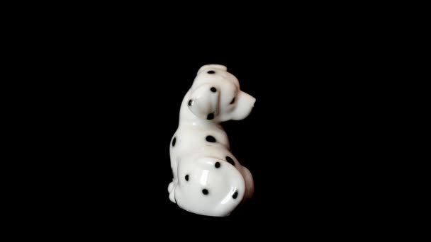 Erschießung Des Hundes Eines Dalmatiners Schießen Auf Eine Statuette — Stockvideo