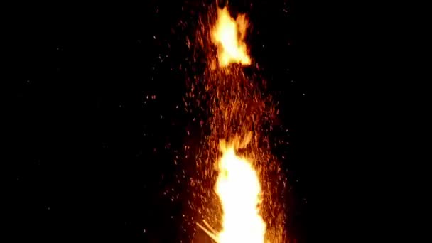 Feuerflamme Nacht Und Feuer — Stockvideo