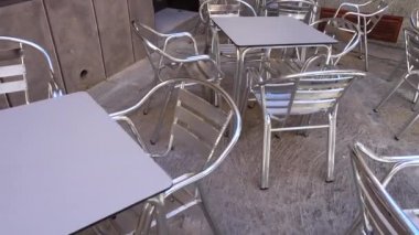 Sokak Kafe tasarımı. Toledo, İspanya. Harekette çekim..