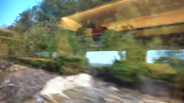 Disparos Desde Vagón Ferrocarril Través Vidrio Movimiento Disparos Movimiento — Vídeo de stock