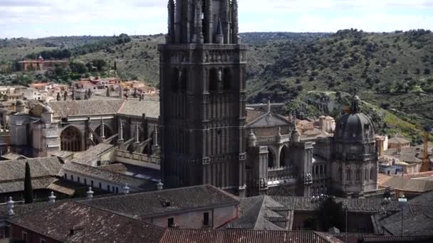 Примас Собора Святой Марии Толедской Испании Стрельба Соборе — стоковое видео