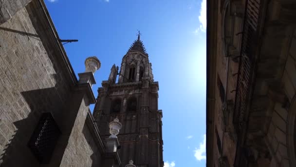 Catedral Primada Santa María Toledo España Disparos Movimiento — Vídeos de Stock