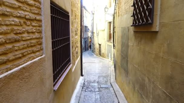 Calles Toledo España Disparos Movimiento — Vídeos de Stock