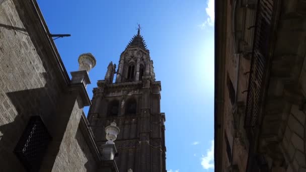 Primaat Kathedraal Van Saint Mary Van Toledo Spanje Schieten Beweging — Stockvideo