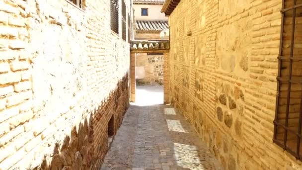 Straßen Von Toledo Spanien Schießen Der Bewegung — Stockvideo