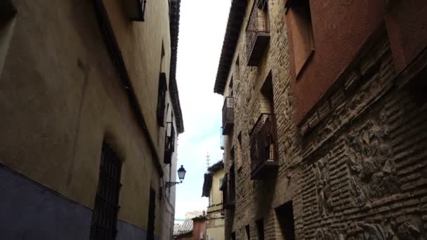 Calles Toledo España Disparos Movimiento — Vídeo de stock