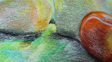 Elma ve armut formunda bir pencerenin arka planında hayat var..