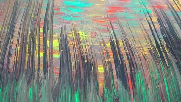 Абстрактный Рисунок Гуашью — стоковое видео