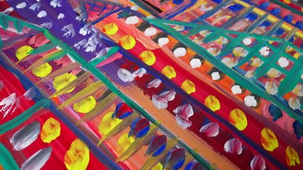 Абстрактний Малюнок Намальований Гуашю — стокове відео