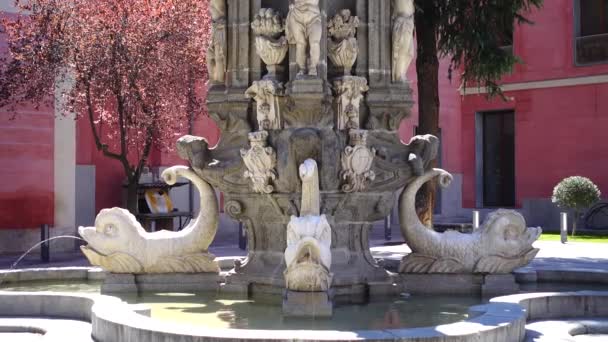 Madrid Spanien März 2018 Das Historische Museum Von Madrid Ruhmesbrunnen — Stockvideo