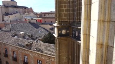 Toledo, İspanya 'nın mimarisi. İspanya 'da çekim.