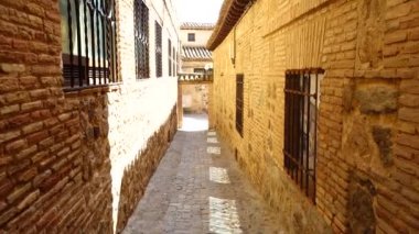 İspanya, Toledo 'da sokaklar. Harekette çekim..