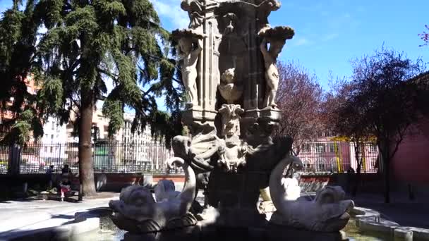 Мадрид Испания Марта 2018 Года Музей Истории Мадрида Славный Фонтан — стоковое видео