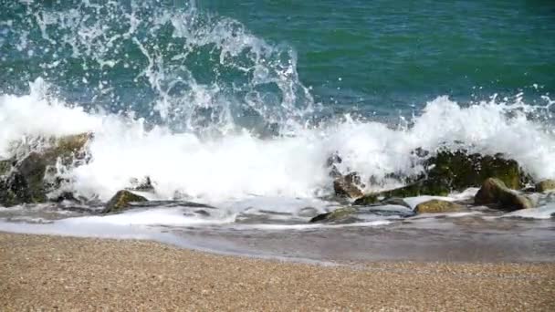 Морская Волна Медленное Движение Съемка Морской Волны — стоковое видео