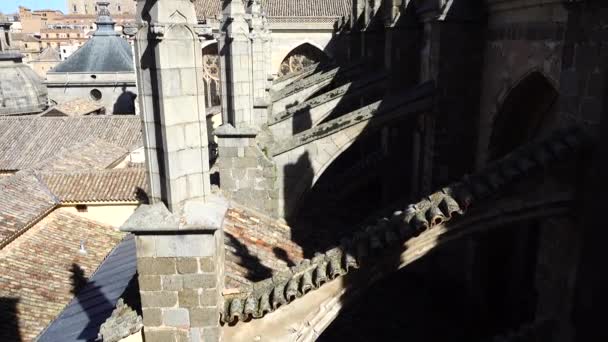 Cathedral Roof Primate Cathedral Saint Mary Toledo Spain — Stock Video