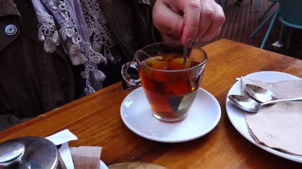 Tea Cafe Madrid Spain — Stock Video