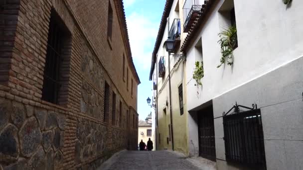 Straten Toledo Spanje Toledo Hoofdstad Van Autonome Gemeenschap Castilië Mantcha — Stockvideo