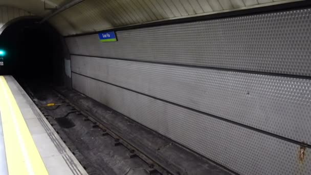 Estación Metro Gran Vía Madrid España Marzo 2018 Estación Metro — Vídeo de stock